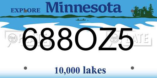 688OZ5 Minnesota License Plate