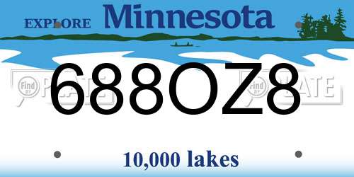 688OZ8 Minnesota License Plate