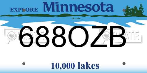 688OZB Minnesota License Plate