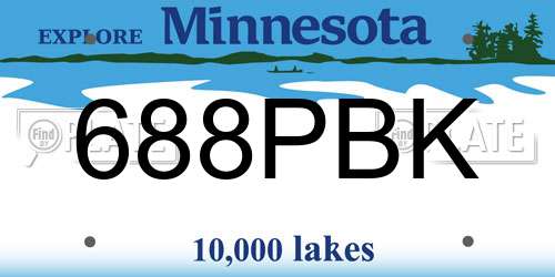 688PBK Minnesota License Plate