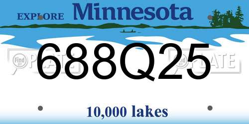 688Q25 Minnesota License Plate