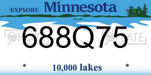 688Q75 Minnesota License Plate