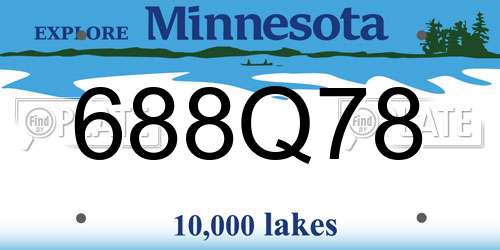 688Q78 Minnesota License Plate