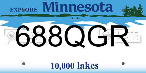688QGR Minnesota License Plate