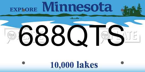 688QTS Minnesota License Plate
