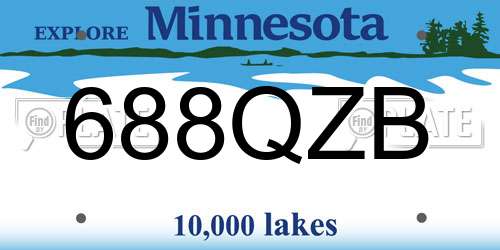 688QZB Minnesota License Plate