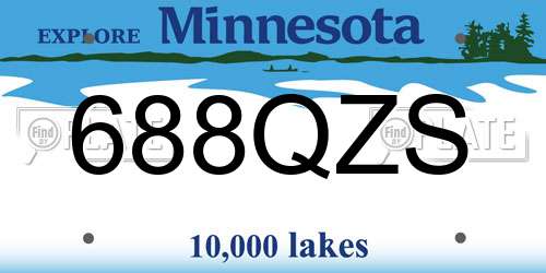 688QZS Minnesota License Plate
