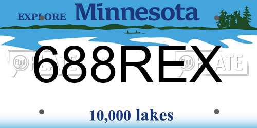 688REX Minnesota License Plate