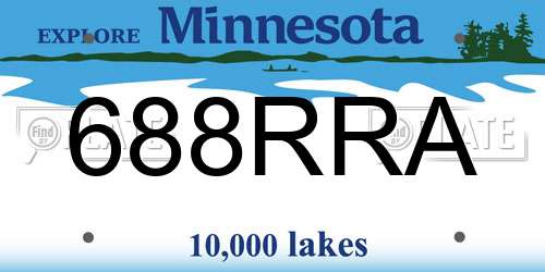 688RRA Minnesota License Plate
