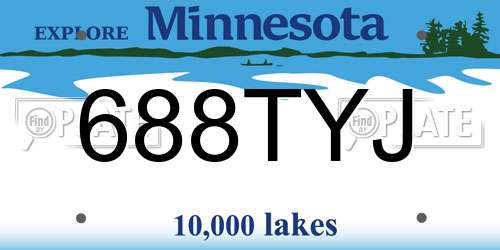 688TYJ Minnesota License Plate