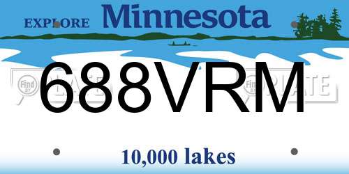 688VRM Minnesota License Plate