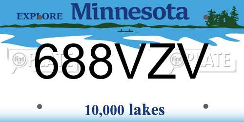 688VZV Minnesota License Plate