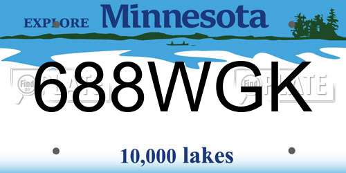 688WGK Minnesota License Plate