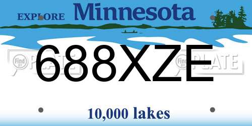 688XZE Minnesota License Plate
