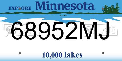 68952MJ Minnesota License Plate
