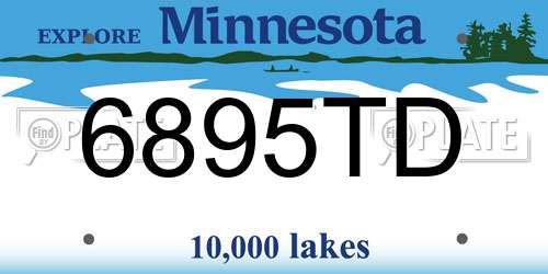 6895TD Minnesota License Plate