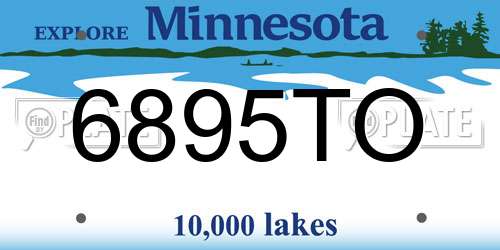 6895TO Minnesota License Plate