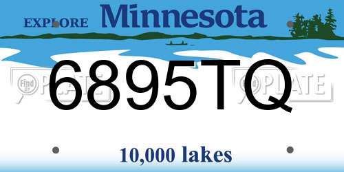 6895TQ Minnesota License Plate