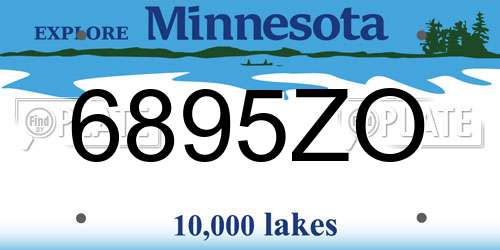 6895ZO Minnesota License Plate