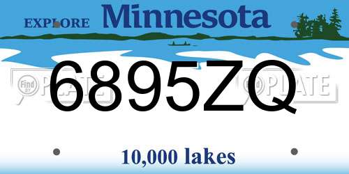 6895ZQ Minnesota License Plate