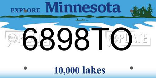 6898TO Minnesota License Plate