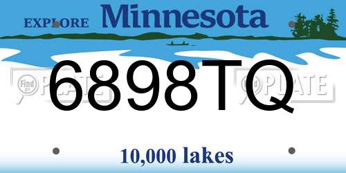 6898TQ Minnesota License Plate