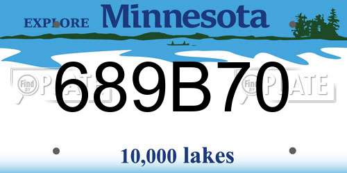 689B70 Minnesota License Plate