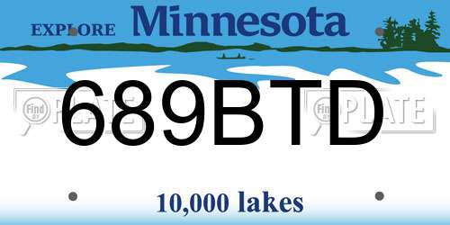 689BTD Minnesota License Plate