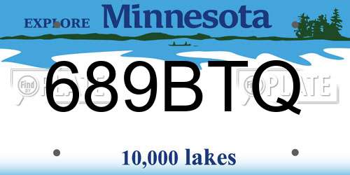 689BTQ Minnesota License Plate