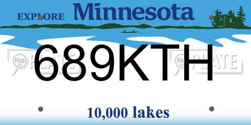 689KTH Minnesota License Plate