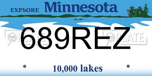 689REZ Minnesota License Plate