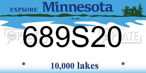 689S20 Minnesota License Plate