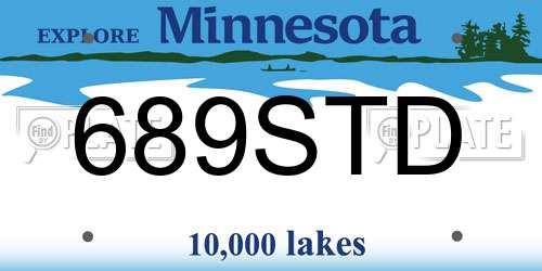 689STD Minnesota License Plate