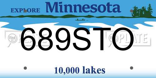 689STO Minnesota License Plate
