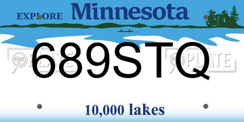 689STQ Minnesota License Plate
