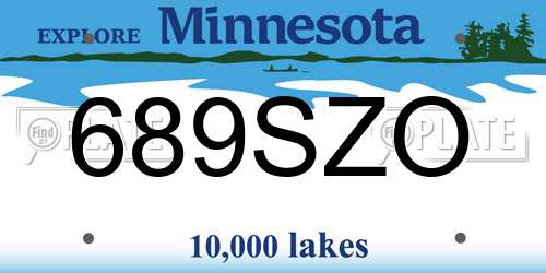 689SZO Minnesota License Plate