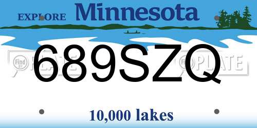 689SZQ Minnesota License Plate