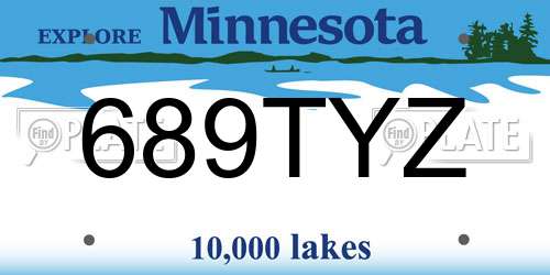 689TYZ Minnesota License Plate