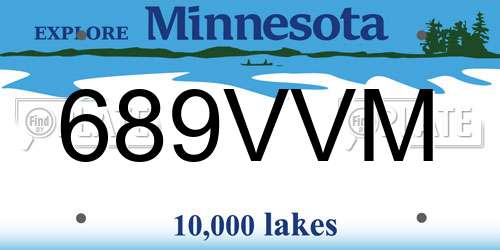689VVM Minnesota License Plate