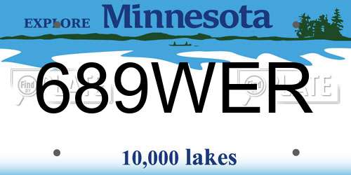 689WER Minnesota License Plate