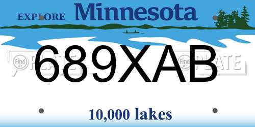 689XAB Minnesota License Plate