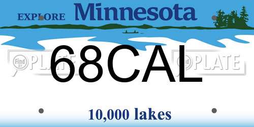 68CAL Minnesota License Plate