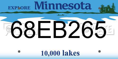 68EB265 Minnesota License Plate
