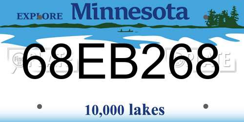 68EB268 Minnesota License Plate