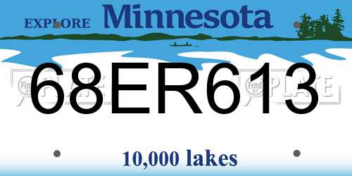 68ER613 Minnesota License Plate
