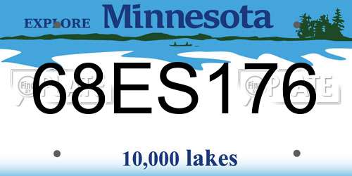 68ES176 Minnesota License Plate
