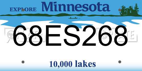 68ES268 Minnesota License Plate