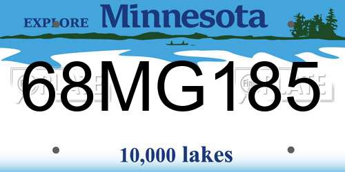 68MG185 Minnesota License Plate