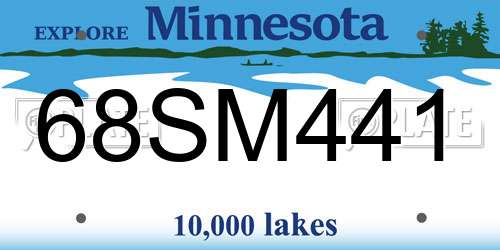 68SM441 Minnesota License Plate