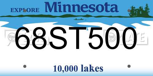 68ST500 Minnesota License Plate